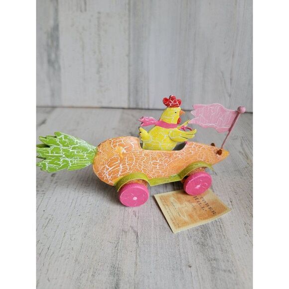 Unique racing chicken Easter carrot ornament Xmas car decor - Picture 2 of 7